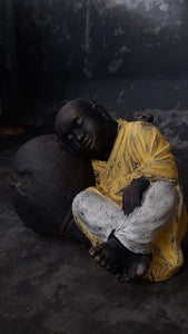 Hand-Painted Sleeping Buddha on a Cloth Sack