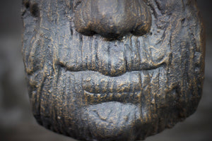 Mask Buddha Sculpture on a Stand