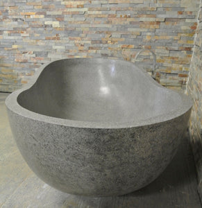 Handcrafted Grey Terrazzo Stone Freestanding Bathtub - Spa Quality