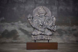 Decorative Ganesha Cement Relief on a Base