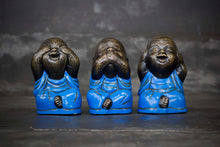 Load image into Gallery viewer, Hand-Painted Set of Three Buddhas - Deaf, Mute, Blind Gestures