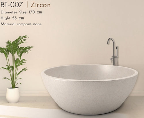 Handcrafted Terrazzo Stone Freestanding Bathtub - Spa Quality (Round)