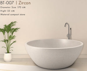 Handcrafted Terrazzo Stone Freestanding Bathtub - Spa Quality (Round)