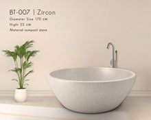 Load image into Gallery viewer, Handcrafted Terrazzo Stone Freestanding Bathtub - Spa Quality (Round)