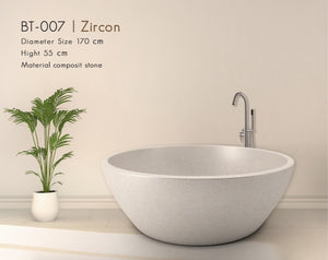 Handcrafted Terrazzo Stone Freestanding Bathtub - Spa Quality (Round)