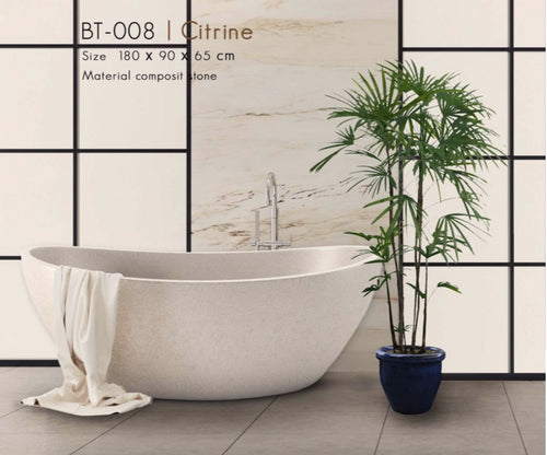 Handcrafted Terrazzo Stone and Resin Freestanding Bathtub - Spa Quality