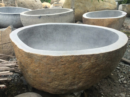 Handcrafted Natural Stone Freestanding Bathtub - Spa Quality