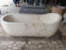 Load image into Gallery viewer, Handcrafted Marble Stone Freestanding Bathtub - Spa Quality (Oval)