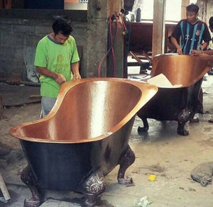 Handcrafted Copper Freestanding Bathtub - Spa Quality