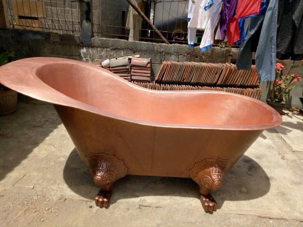 Handcrafted Copper Freestanding Bathtub - Spa Quality