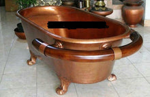 Load image into Gallery viewer, Handcrafted Copper Freestanding Bathtub With A Towel Bar - Spa Quality