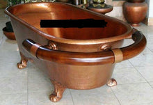 Load image into Gallery viewer, Handcrafted Copper Freestanding Bathtub With A Towel Bar - Spa Quality