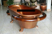 Load image into Gallery viewer, Handcrafted Copper Freestanding Bathtub With A Towel Bar - Spa Quality