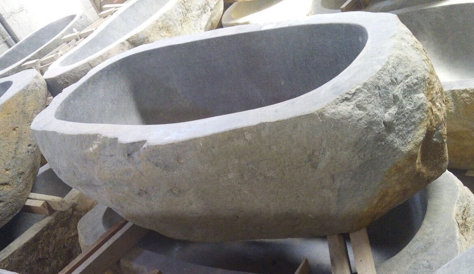 Handcrafted Natural Stone Freestanding Bathtub - Spa Quality