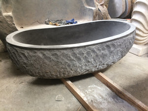 Handcrafted Marble Stone Freestanding Bathtub - Spa Quality (Oval)