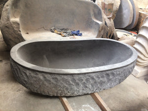 Handcrafted Marble Stone Freestanding Bathtub - Spa Quality (Oval)