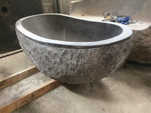 Handcrafted Marble Stone Freestanding Bathtub - Spa Quality (Oval)
