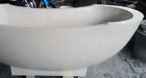 Handcrafted Terrazzo Stone Freestanding Bathtub - Spa Quality (Oval)