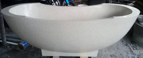 Handcrafted Terrazzo Stone Freestanding Bathtub - Spa Quality (Oval)
