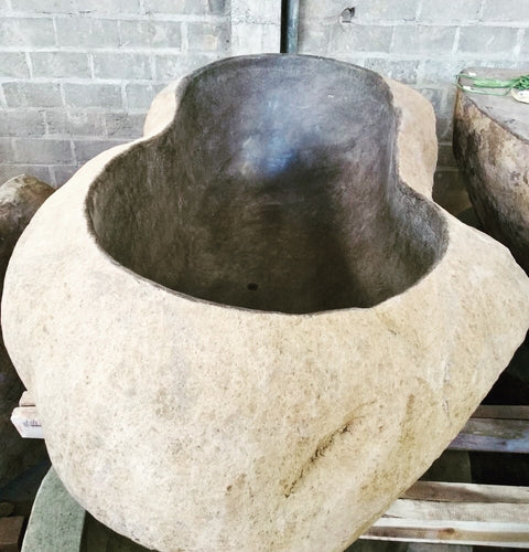 Handcrafted Natural Stone Freestanding Bathtub - Spa Quality