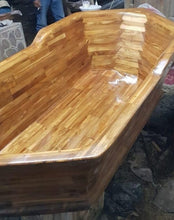 Load image into Gallery viewer, Handcrafted Teak Wood Freestanding Bathtub - Spa Quality