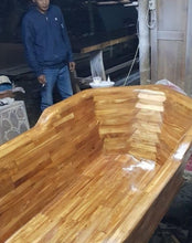 Load image into Gallery viewer, Handcrafted Teak Wood Freestanding Bathtub - Spa Quality