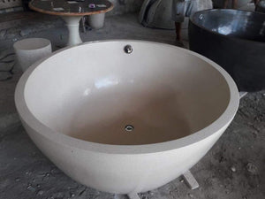 Handcrafted Terrazzo Stone Freestanding Bathtub - Spa Quality (Round)