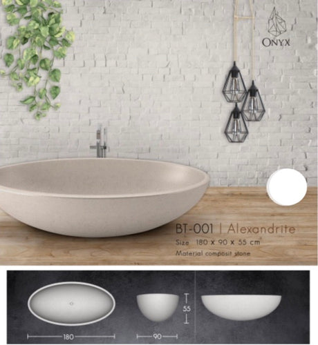 Handcrafted Terrazzo Stone and Cement Freestanding Bathtub - Spa Quality