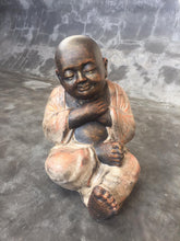 Load image into Gallery viewer, Sitting Smiling Shaolin Buddha Monk - Hands Over Heart