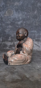 Sitting Smiling Shaolin Buddha Monk - Hands Over Heart