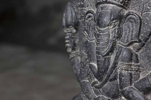 Decorative Ganesha Cement Relief on a Base