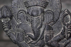 Decorative Ganesha Cement Relief on a Base