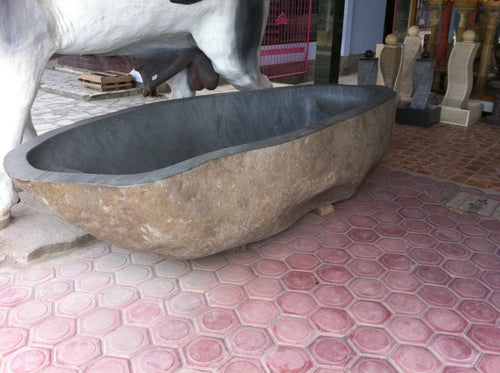 Handcrafted Natural Stone Freestanding Bathtub - Spa Quality