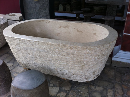 Handcrafted Marble Freestanding Bathtub - Spa Quality (Oval)