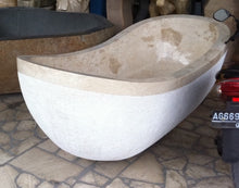 Load image into Gallery viewer, Handcrafted Marble Stone Freestanding Bathtub - Spa Quality (Oval)
