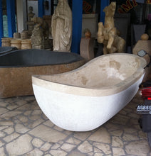 Load image into Gallery viewer, Handcrafted Marble Stone Freestanding Bathtub - Spa Quality (Oval)