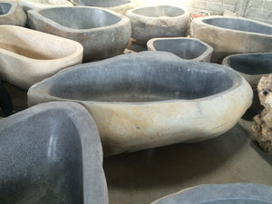 Handcrafted Natural Stone Freestanding Bathtub - Spa Quality (Oval)