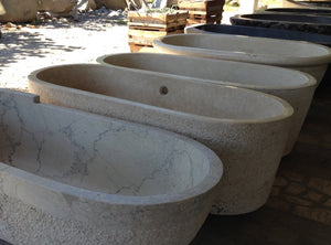 Freestanding Marble Stone Bathtub - Handcrafted in Bali