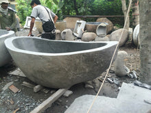Load image into Gallery viewer, Handcrafted Natural Stone Freestanding Bathtub - Spa Quality (Oval)