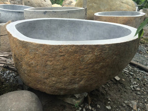 Handcrafted Natural Stone Freestanding Bathtub - Spa Quality