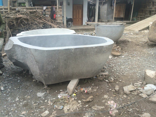 Handcrafted Natural Stone Freestanding Bathtub - Spa Quality
