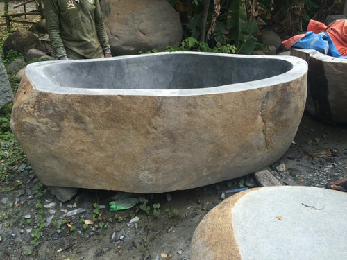 Handcrafted Natural Stone Freestanding Bathtub - Spa Quality
