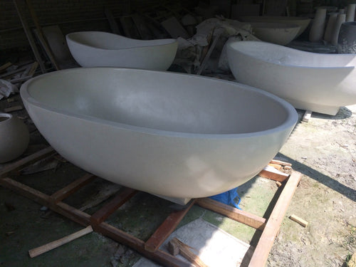 Handcrafted Terrazzo Stone Freestanding Bathtub - Spa Quality (Oval)